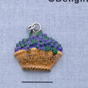 7677 - Grapes Basket - Resin Charm (12 per package)