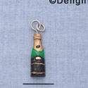 7687 - Champagne Bottle Green - Resin Charm (12 per package)
