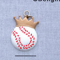 7728 - Baseball With Crown - Resin Charm (12 per package)