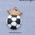 7730 - Soccer ball With Crown - Resin Charm (12 per package)