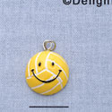 7740 tlf - Mini Yellow Smiley Face Volleyball - Resin Charm (12 per package)