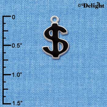 C1014 - Dollar Sign Silver Charm (6 charms per package)