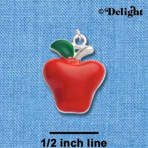 C1047* - Apple Silver Charm (left & right) (6 charms per package)