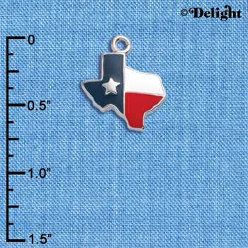 C1065 - Texas Lone Star Silver Charm (6 charms per package)
