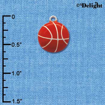 C1066 - Basketball Silver Charm (6 charms per package)
