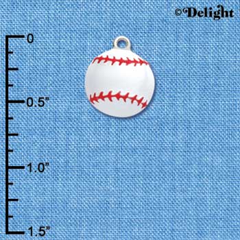 C1067 - Baseball Silver Charm (6 charms per package)