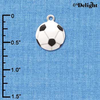 C1070 - Soccer ball Silver Charm (6 charms per package)