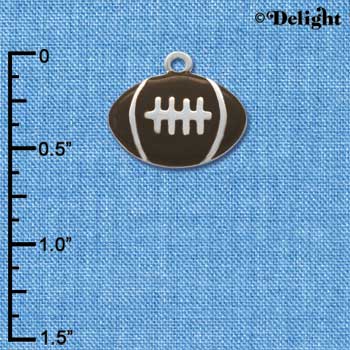 C1071 - Football Silver Charm (6 charms per package)