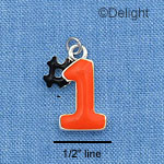C1077 - #1 Orange Silver Charm (6 charms per package)