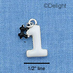 C1082 - #1 White Silver Charm (6 charms per package)
