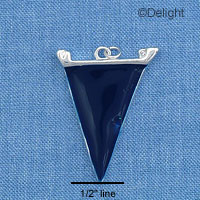 C1099 - Pennant Blue Silver Charm (6 charms per package)