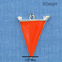 C1103 - Pennant Orange Silver Charm (6 charms per package)