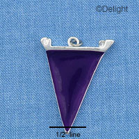 C1104 - Pennant Purple Silver Charm (6 charms per package)