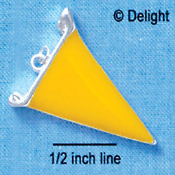 C1109 - Pennant Yellow Silver Charm (6 charms per package)