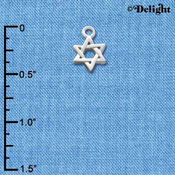 C1110 - Star Of David Silver Charm Mini (6 charms per package)