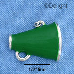 C1114* - Megaphone Green Silver Charm (left & right) (6 charms per package)