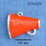 C1116* - Megaphone Orange Silver Charm (left & right) (6 charms per package)