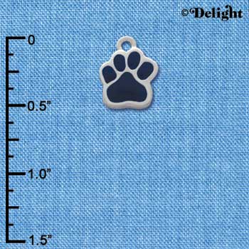 C1138 - Paw Blue Silver Charm Mini (6 charms per package)