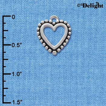 C1149 - Beaded Border Open Heart Charm