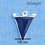 C1151 - Pennant Blue Silver Charm Mini (6 charms per package)