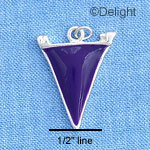 C1156 - Pennant Purple Silver Charm Mini (6 charms per package)