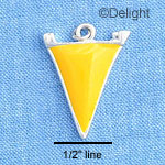 C1161 - Pennant Yellow Silver Charm Mini (6 charms per package)