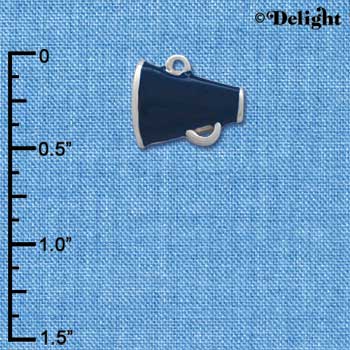 C1164* - Megaphone Blue Silver Charm Mini (6 charms per package)