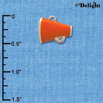 C1168* - Megaphone Orange Silver Charm Mini (6 charms per package)