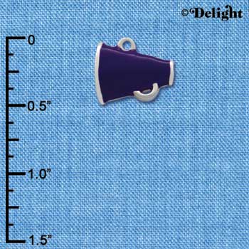 C1169* - Megaphone Purple Silver Charm Mini (6 charms per package)