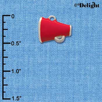 C1170* - Megaphone Red Silver Charm Mini (6 charms per package)