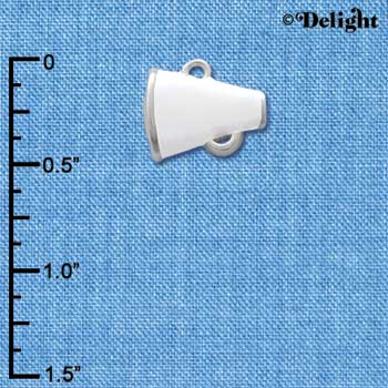 C1173* - Megaphone White Silver Charm Mini (6 charms per package)