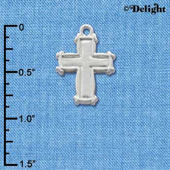 C1209 - Cross Plain Silver Charm (6 charms per package)