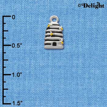 C1219 - Bees 4 Beehive Silver Charm Mini (6 charms per package)