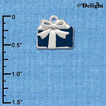 C1225 - Present Blue Silver Charm (6 charms per package)