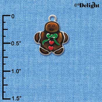 C1230 - Gingerbread Boy Silver Charm (6 charms per package)