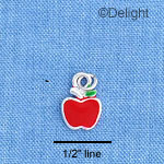 C1234 - Apple Flat Silver Charm Mini (6 charms per package)