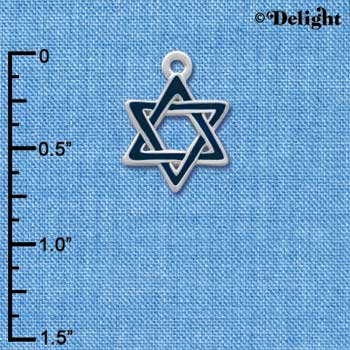 C1243 - Star Of David Blue Silver Charm (6 charms per package)