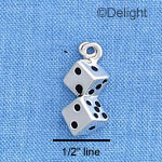 C1247 - Dice Silver Charm (6 charms per package)