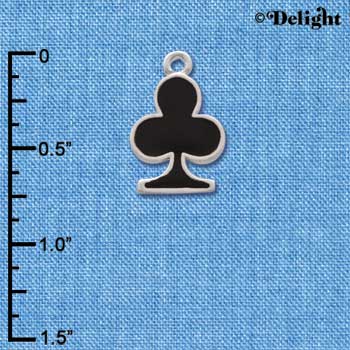 C1249 - Card Suit Club Silver Charm (6 charms per package)