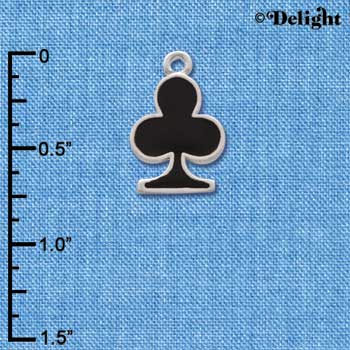 C1249 - Card Suit Club Silver Charm (6 charms per package)