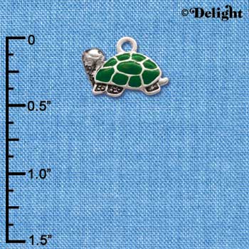 C1255* - Turtle Side Silver Charm (left & right) (6 charms per package)