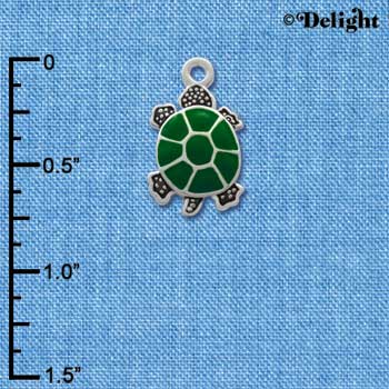 C1256* - Turtle Top Silver Charm (6 charms per package)