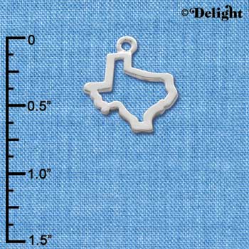 C1259 - Texas Outline Silver Charm (6 charms per package)