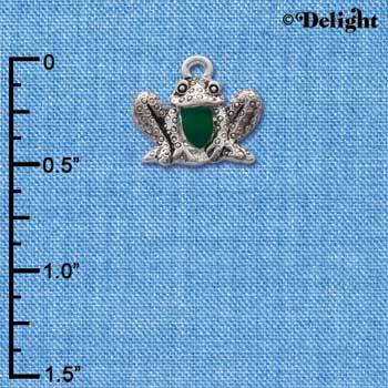C1260 - Frog Front Silver Charm (6 charms per package)