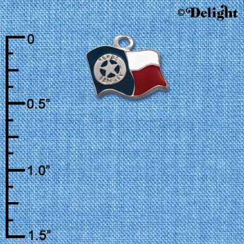 C1296 - Texas Flag Ranger Silver Charm (6 charms per package)