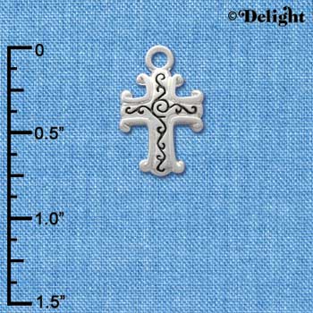 C1305 - Cross Silver Charm (6 charms per package)