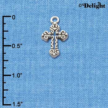C1308 - Cross Silver Charm (6 charms per package)