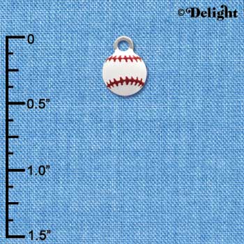 C1313 - Baseball Silver Charm Mini (6 charms per package)