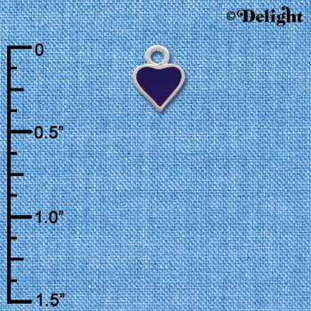 C1326+ - Heart Purple 2 Sided Silver Charm M (6 charms per package)