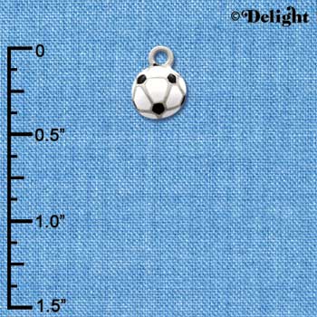 C1337 - Soccer ball Silver Charm Mini (6 charms per package)